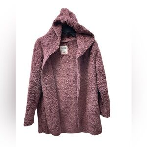 ❤️ VICTORIA SECRET PINK SHERPA HOODIE JACKET SIZE XS/S